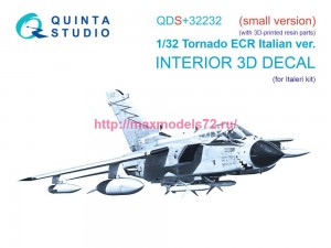 QDS+32232   3D Декаль интерьера кабины Tornado ECR Italian (Italeri) (Малая версия) (с 3D-печатными деталями) (thumb82928)